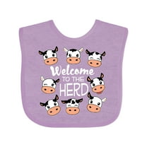 Inktastic Welcome to the Herd with Cute Black and White Holstein Cows Boys or Girls Baby Bib