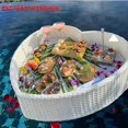 thumbnail image 2 of Rattan Tray Nordic Fruit Storage Plate Handmade Water Swimming Accessories Pool Drink Cup Stand Float Party Beverage Mattresses zhangmengya LED, 2 of 2