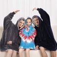 thumbnail image 5 of Colorful Tie Dye Mandala Pattern Blanket Hoodies for Kids 6-13YR Oversize Wearable Blanket Hoodies for Boys Girls Teens, 5 of 7