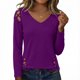 thumbnail image 1 of Xuyuer Summer Versatile Hollow-Out Long Sleeve Tee - Women's Solid Color V-Neck Casual Top, Breathable and Comfortable for Daily Outings, Friend Gatherings, and Easy Affordable Fashion Style, 1 of 7