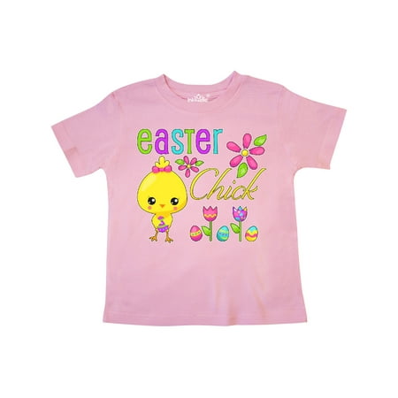 

Inktastic Easter Chick with eggs and flowers Gift Toddler Toddler Girl T-Shirt