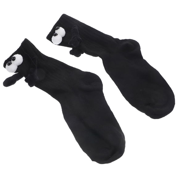 KAKOWELY 1 Pair Black Hand-Holding Socks for Casual Activities and Sports