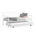 thumbnail image 4 of Costway Twin Metal Daybed with Roll Out Trundle Heavy Duty Frame Sofa Bed Set White, 4 of 8