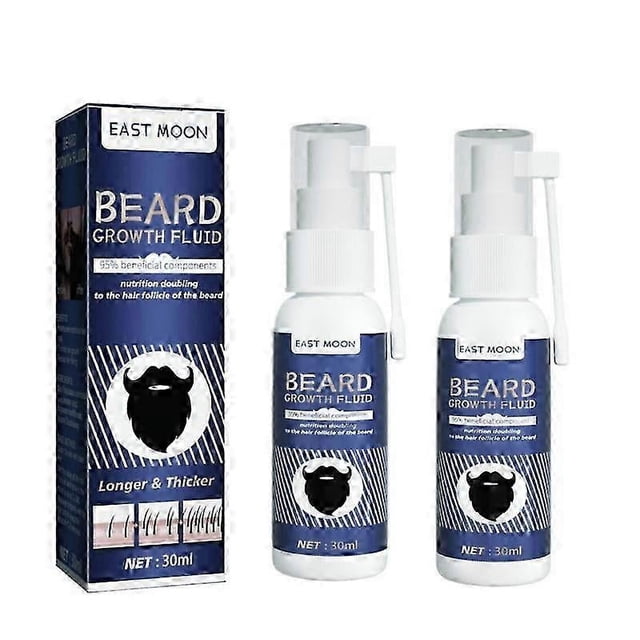 Loción líquida para el crecimiento de la barba East Moon Beard Growth para hombres, humecta y espesa la barba, 2 unidades