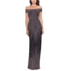 Betsy & Adam Womens Dress Glittered Printed Ball Gown $209