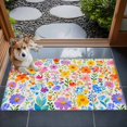 thumbnail image 4 of 2x3 Door Mat Rug, Spring Floral Non-Skid Rubber Backing Large Rectangle Rugs - Living Room Bedroom Home Office, Watercolor Botanical Colorful Summer Indoor Floor Mat Carpets Washable Rug, 4 of 9