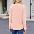 thumbnail image 4 of Basic T Shirts for Women Women's Fashion Solid Color Round Neck Long Sleeve T-shirt Casual Autumn Tops, 4 of 7