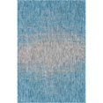thumbnail image 1 of Unique Loom Outdoor Modern Gradient Area Rug 4' x 6' Rectangle Aqua Blue/Beige, 1 of 2