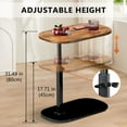 thumbnail image 5 of Beuway C Shaped Side Table,Adjustable-Height 360°Swivel Couch End Table that Slide Under(Rust Brown), 5 of 14