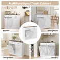 thumbnail image 5 of Daluvenix Double Tilt Out Trash Can Cabinet for 2 Bins,Hidden Trash Bin Storage Cabinet with Hideaway Drawers,Pet Proof Trash Can Holder for 2 x 10 Gallon , Kitchen, Dining Room, Living Room, White, 5 of 9