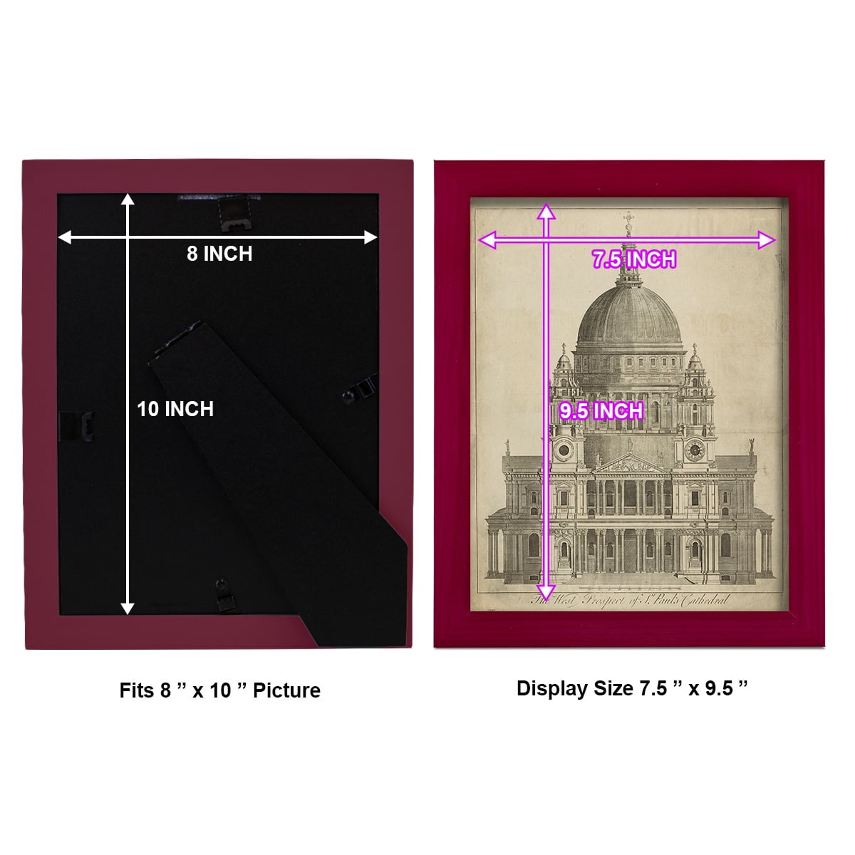 St. Paul's Cathedral -Framed Print w/glass-Cherry Red