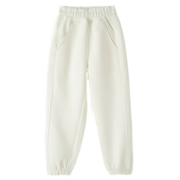 Lmnyox Boys Girls Casual Sweatpants Elastic Waist Cinch Bottom Jogger Pants Kids Solid Athletic Pants with Pocket