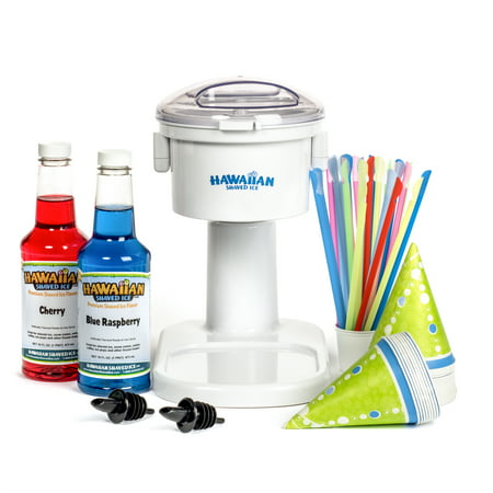Kid-Friendly Snow Cone Machine Package with Syrup and Accessories | Hawaiian Shaved