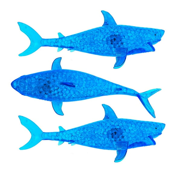 Rhode Island Mozlly Jumbo Squishy Light Up Bead Filled Gooey Stress Ball Sharks Novelty Blue Party Favors, 3 Count