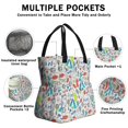 thumbnail image 3 of Colorful Sports Items Pattern Drawstring Lunch Bag Women - Drawstring Lunch Bag Insulated for Work Office - Stain-Resistant Large Lunchbags for Women with Multi-Pockets, 3 of 6