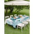 thumbnail image 4 of Outdoor Tablecloth with Umbrella Hole for Patio/Picnic/Party/Camping, Coastal Sea Turtle Waterproof Table Cloth Rectangle Table Cover Washable, Teal Green Summer Ocean Coral Sea Fish (54"x 80"), 4 of 9