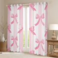thumbnail image 2 of Homewish Cartoon Pink Bowtie Girl Blackout Curtains Set of 2 (52x84 Each),Geometric Stripes Lines Window Curtains,Dreamy Princess Curtains and Drapes,Microfiber Bedroom Decor, 2 of 6