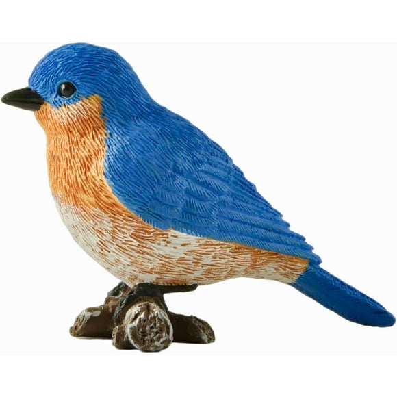 JFSM INC. Figurine de Merlebleu de 3 Pouces Perché sur une Branche - Bas de Noël, Cadeaux pour Ornithologues, Décoration Faune, Décoration d'Étagère de Bureau à Domicile
