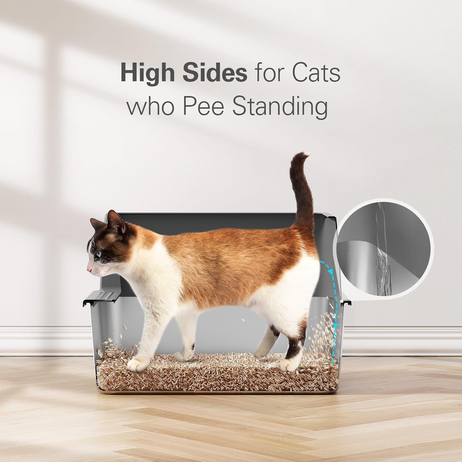 Stainless Steel Litter Box, Multi-Color Litter Box - High Sided, Small Metal Litter Box for Kittens - Easy to Clean, Leak-Proof, Non-Stick, Odor-reducing