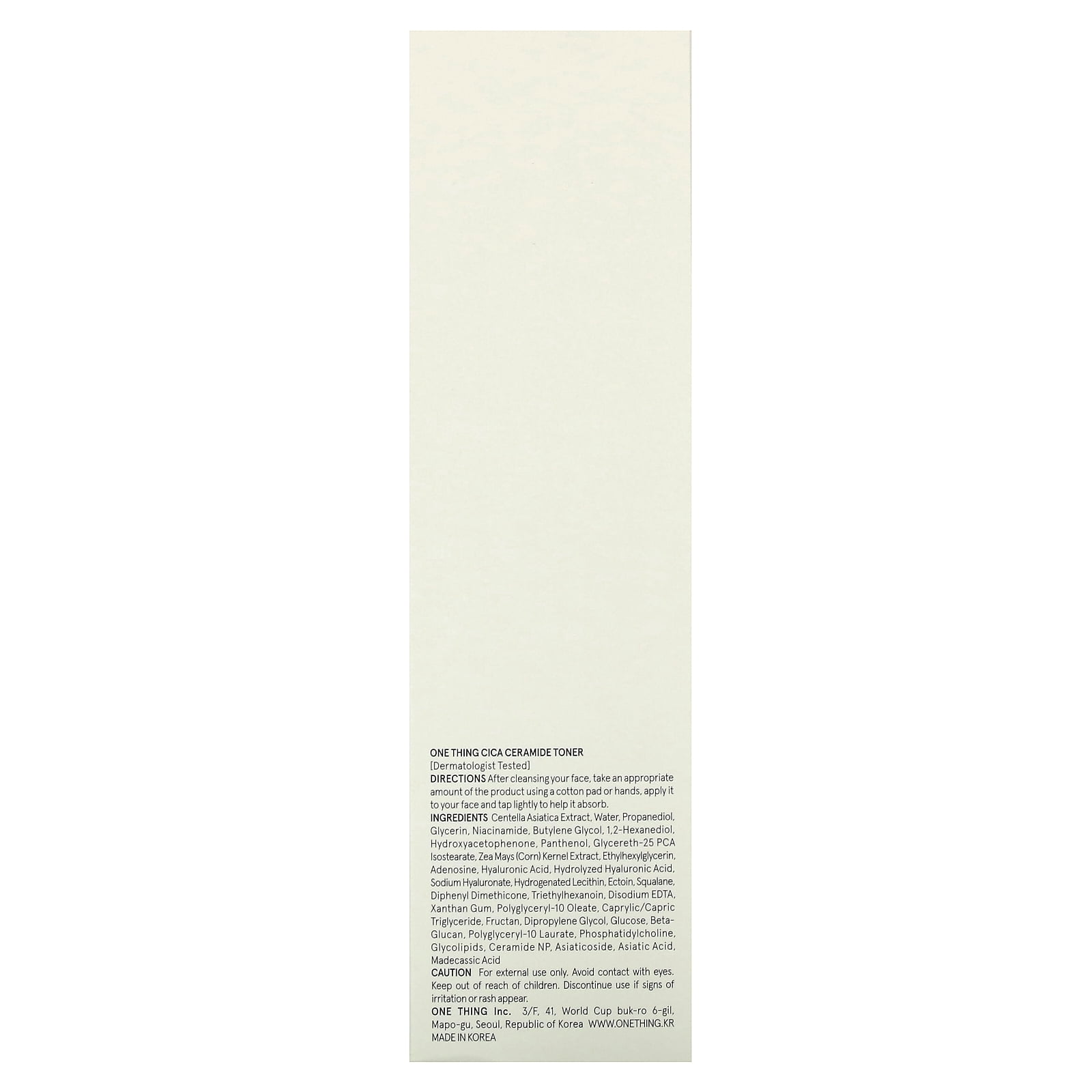 One Thing Cica Ceramide Toner, 8.45 fl oz (250 ml)