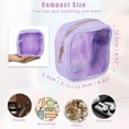 thumbnail image 2 of Bolsa de Maquillaje Mini Transparente Única Bargains Bolsa de Cosméticos con Cremallera para Bolso Morado, 2 of 7
