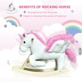 thumbnail image 4 of Qaba Kids Rocking Horse, Wooden Plush Ride-On Unicorn Chair Toy with Lullby Song for 18-36 months children, 4 of 10