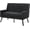 Black, variant on Mid-Century 47" Small Loveseat Sofa, Plush Linen Fabric with Tufted High Back and Solid Wood Legs, for Apartment Living Room, Bedroom, Home Office, Dark Gray