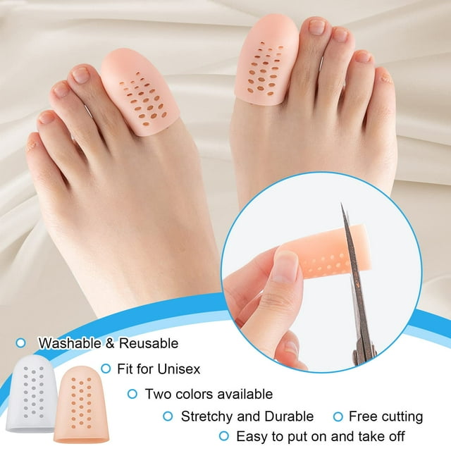 Becaristey 4pcs Plastic Multifunctional Big Toe Cap For Flexible And Elastic for Protection Fit For Most People 1Set