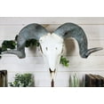 thumbnail image 5 of Realistic Bighorn Sheep Ram Head Skull Rustic Sculpture On Pole Stand 18"H, 5 of 6