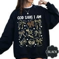thumbnail image 3 of Women's Christian Sweatshirt, "God Says I Am" Bible Verse Sweater with Camo and Floral Bow Graphics, Faith Scripture Pullover, Religious Inspirational Top, Sizes S–5XL, 3 of 7