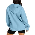 thumbnail image 4 of RYRJJ Womens Oversized Hoodies Lightweight Sweatshirts Long Sleeve Side Slit Pullover Shirts Fall Winter Hooded Tops with Pocket(Blue,XXL), 4 of 7