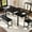 Black, variant on 5-Piece Extendable Dining Table Set for 4-8 People, 63 Inch Kitchen Table with 2 Benches & 2 Stools, Space Saving Modern Dining Room Furniture, Easy Assembly