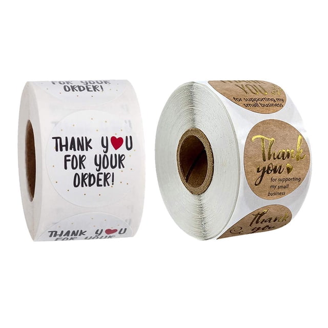 1000 piezas de de agradecimiento hechas , sellos de papel, etiquetas, manualidades de 1 BLESIY Gracias Etiqueta de envolvente
