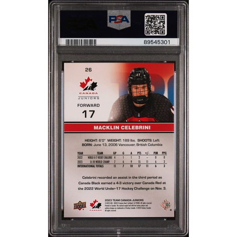 2023 Upper Deck Team Canada Juniors #26 Macklin Celebrini Hockey Card – Sportscard Superstore Single