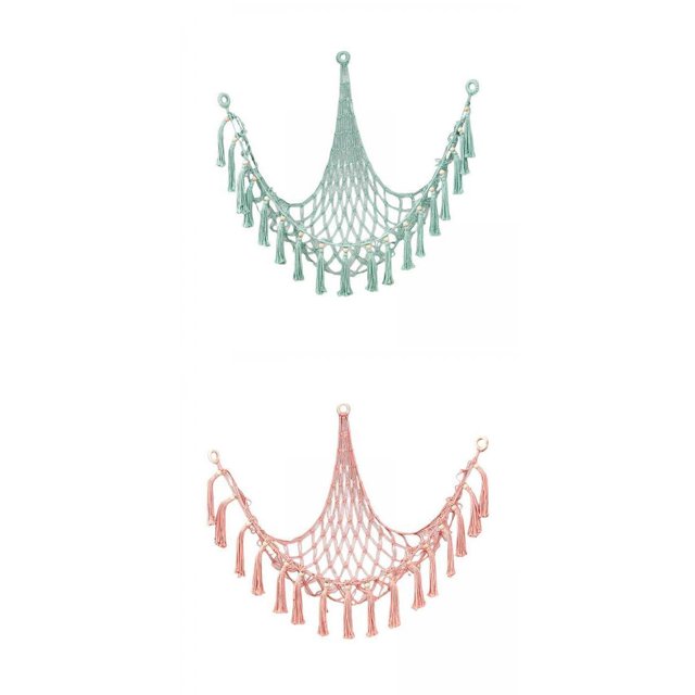 Red para hamacas,Juguete de peluche Hamaca Red Macrame Boho Animal de peluche,Organizador colgante de almacenamiento suave Anillos de de madera,Pantalla de red de esquina Sala de estar Macarena Red para hamacas