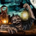 thumbnail image 2 of Escultura Zombi Resina para Halloween Con Linterna Jardín Y Césped Al Aire Libre, 2 of 9