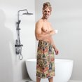 thumbnail image 6 of Colevkie Men's 2 Pcs Bath Skirt & Bath Towel Set Soft Adjustable Bath Wrap Set Quick Drying Beach Bathroom Spa Hotel Towel Printed Retro Pattern, 6 of 7