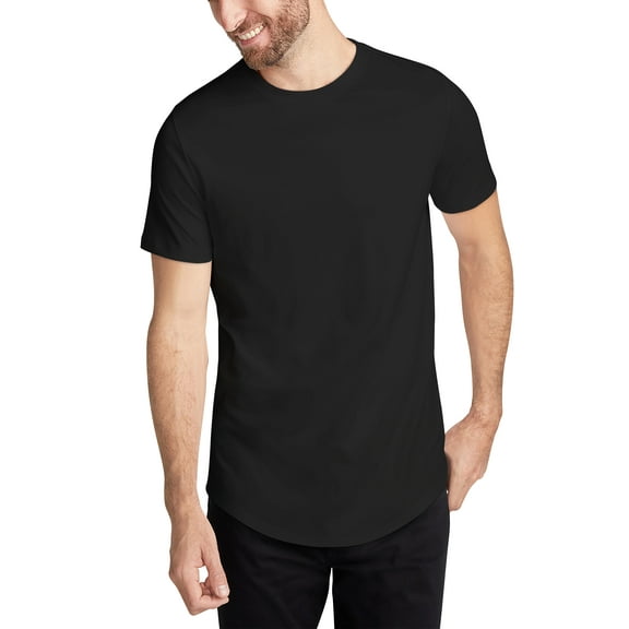 Hat and Beyond Men's Casual Hipster Round Hemline Side Zipper Tee Shirt