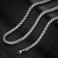 thumbnail image 3 of Invicta Jewelry Men's Polished Spiga Wheat Chain Stainless Steel Necklace (8mm) - 24", 3 of 8