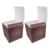 OFFIGAM 2-Pack Western Party Decorations Simulated Wooden Boxes Light Brown Table Centerpieces for Indoor Events and Gatherings