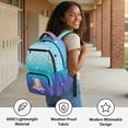 thumbnail image 4 of Pzuqiu Gradient Mermaid Scales Girls Backpack Ultra-Soft Breathable School Bookbag 17 Inch Lightweight Casual Shoulder Bag with Multi Pockets for 8-12 Years Old Laptop Daypack, 4 of 7