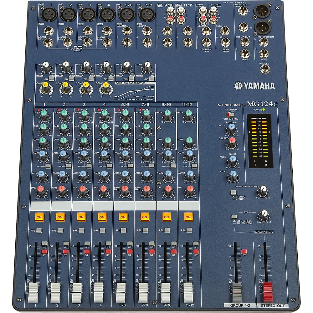 Yamaha MG124C 12-Input Stereo Mixer with Compression - Walmart.com ...