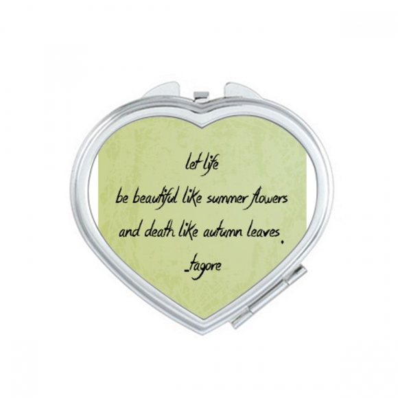 Qoutes Healing Sentences Summer Autum Mirror Travel Magnification Portable Handheld Pocket Makeup
