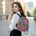 thumbnail image 6 of FORMRS Mini Backpack Purse for Women Travel Daypack Casual Shoulder Bag, Colorful Wavy Plaid, 6 of 7