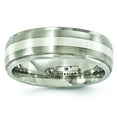 thumbnail image 1 of Edward Mirell Titanium BrushedPolished w/Sterling Silver 7mm Band EMR185, 1 of 5