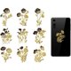 thumbnail image 1 of 9 pegatinas metálicas autoadhesivas de 1,6 x 1,6 pulgadas con diseño floral dorado., 1 of 9