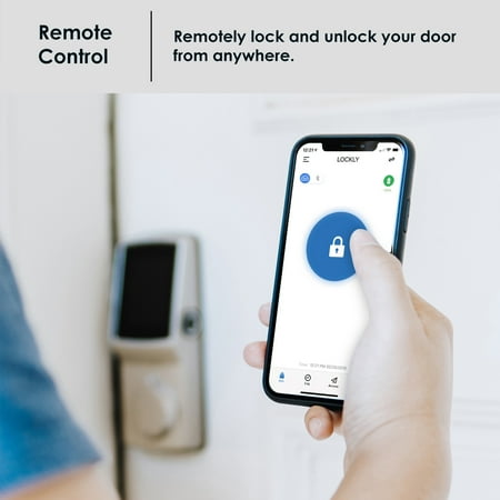 Lockly - Secure Plus Smart Lock Replacement Deadbolt with 3D Biometric Fingerprint/App/Physical Key - Satin Nickel