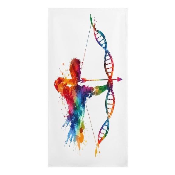 RKSupls Rainbow Archer DNA Watercolor Art Microfiber Beach Towel Absorbent Compact Towels for Swimming Pool Beach Travel Things for Vacation Essentials Adult Gift,61.4×30.3Inch