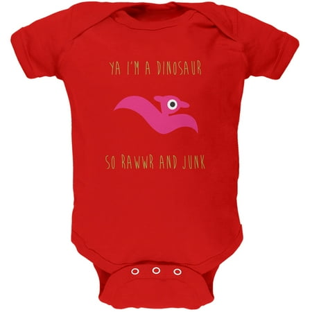 Ya I'm a Dinosaur - Pterodactyl Red Soft Baby One Piece