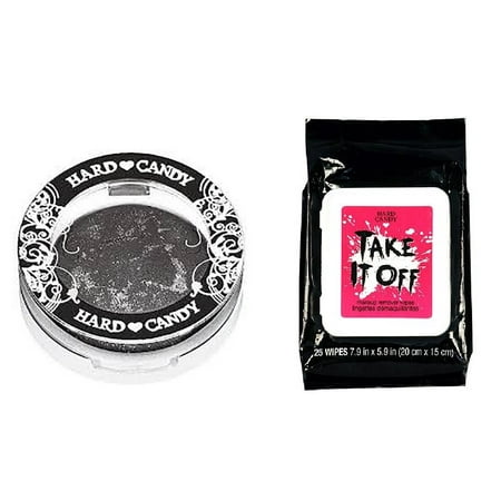 Hard Candy Meteor Eyes Baked Meteor Eyeshadow Black Hole #275 + Hard Candy TAKE IT OFF Makeup Remover Wipes, 25 Count + Schick Slim Twin ST for Sensitive